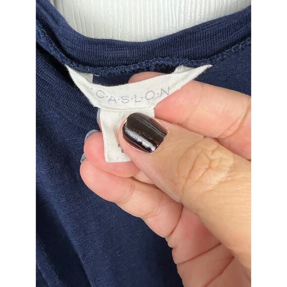 Caslon Nordstrom Navy Blue Burnout Sleeveless Twist Front Swing Dress Plus 2X - Picture 4 of 6